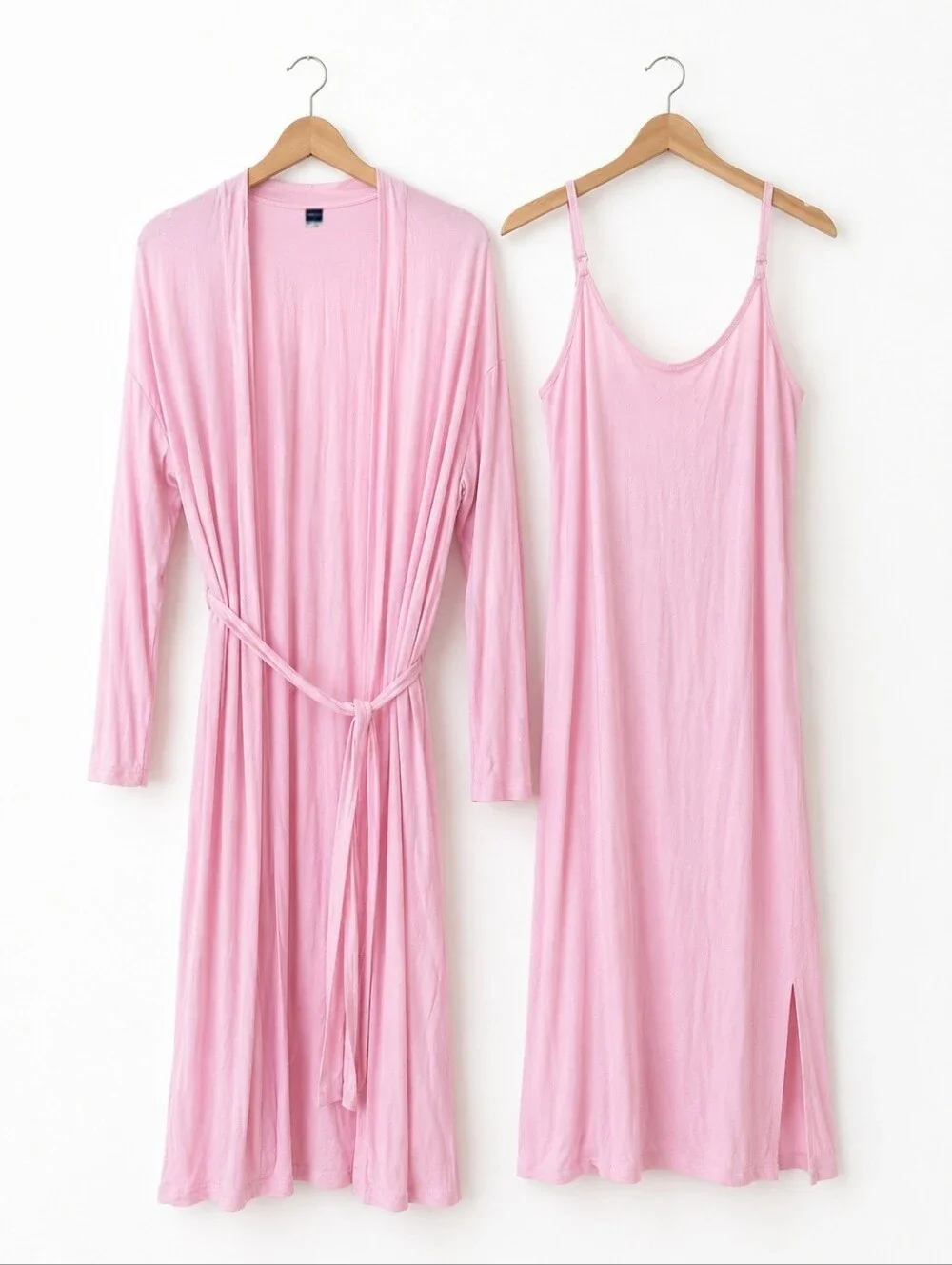 Old Navy Maternity Pink Robe & Nightgown 2-Piece Nursing Sleep Set